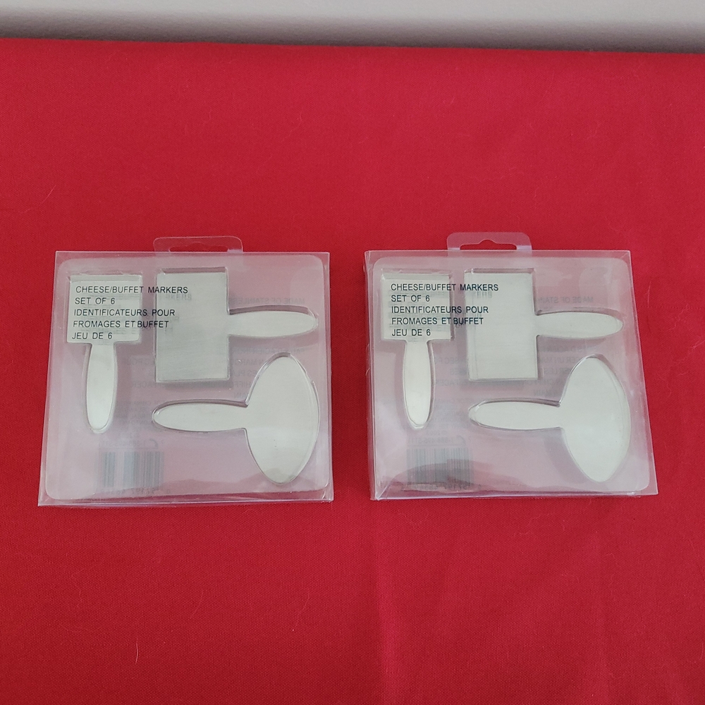 White Cheese Buffet Markers Set